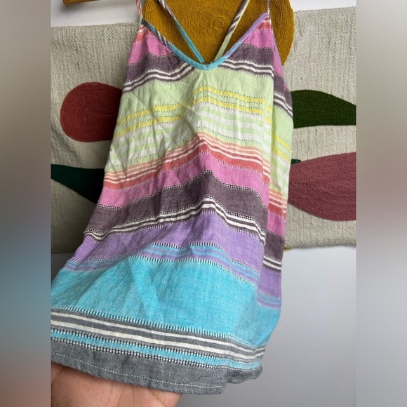 Mara Hoffman Tank Top Linen Blend Striped Size S Multicolor boho - Picture 3 of 8